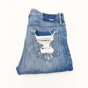 MOTHER Blue Straight Leg Jeans